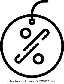 Icono de descuento de trazo redondeado de Morden