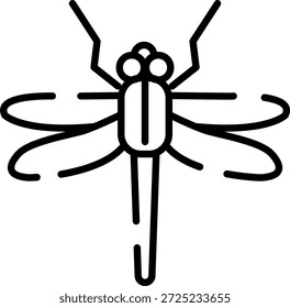 Morden Runde Stroke Dragonfly Symbol