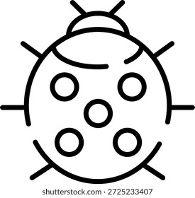 Morden Rounded Stroke Ladybug Icon