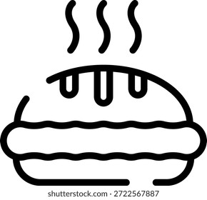 Icono de pastel de trazo redondeado Morden