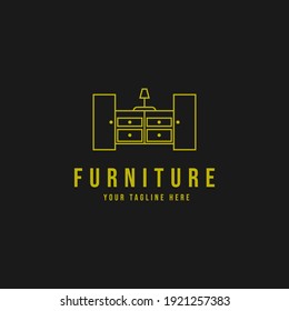 Mordern furniture logo graphic trendy design, Minimalist furniture brand business company logo Free Vector