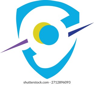 Mordern Geometric Colorful Shape Vector logo with Center – Abstract Symmetric Design.