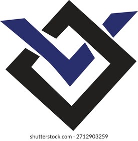 Mordern Geometric Colorful Shape Vector logo with Center – Abstract Symmetric Design.