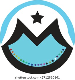 Mordern geometrische bunte Form Vektor-Logo mit Sternzentrum - Abstraktes symmetrisches Design.