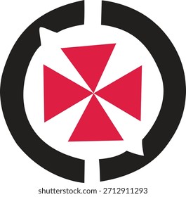 Mordern Geometric Colorful Shape Vector logo with Center – Abstract Symmetric Design.
