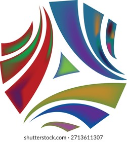 Mordern Geometric Colorful Shape Vector logo with Center – Abstract Symmetric Design.