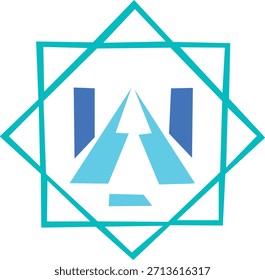 Mordern Geometric Colorful Shape Vector logo with Center – Abstract Symmetric Design.