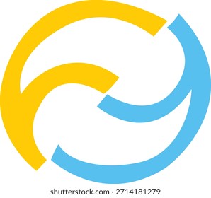 Mordern Geometric Colorful Shape Vector logo with Center – Abstract Symmetric Design.