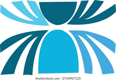 Mordern Geometric Colorful Shape Vector logo with Center – Abstract Symmetric Design.
