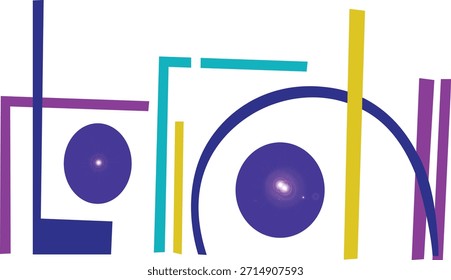 Logotipo de Vector de forma colorida geométrica moderna con centro: diseño simétrico Abstractas.