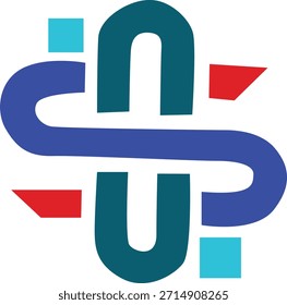 MordernGeometric Colorful Shape Vector logo with Center – Abstract Symmetric Design.