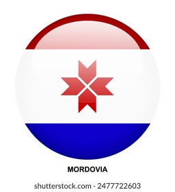 MORDOVIA flag button on white background