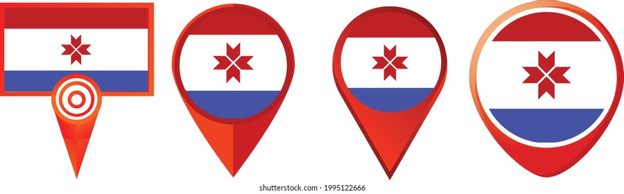 Mordovia flag icon . web icon set . icons collection. Simple vector illustration.
