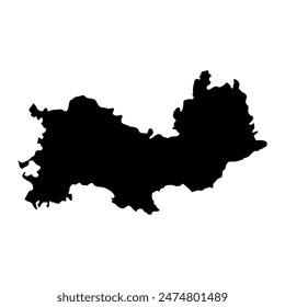 Mordovia map, administrative division of Russia. Vector illustration.