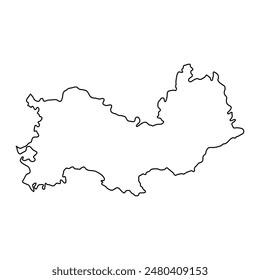 Mordovia map, administrative division of Russia. Vector illustration.