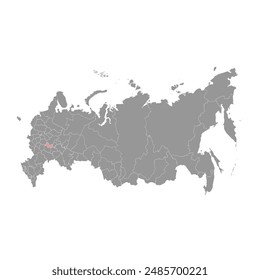 Mordovia map, administrative division of Russia. Vector illustration.