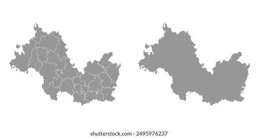 Mordovia map, administrative division of Russia. Vector illustration.