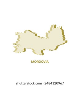 Mordovia Map - World Map International vector template. Russia region silhouette vector illustration