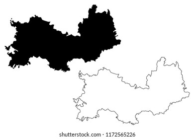 Mordovia (Russia, Subjects of the Russian Federation, Republics of Russia) map vector illustration, scribble sketch Republic of Mordovia map