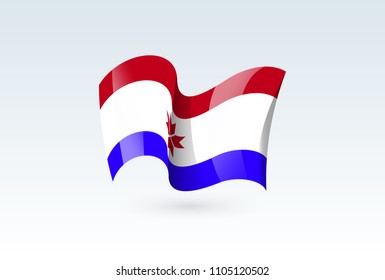 Mordovia waving flag vector icon, national symbol. Flag of Mordovia, fluttered in the wind - vector illustration isolated on white background.