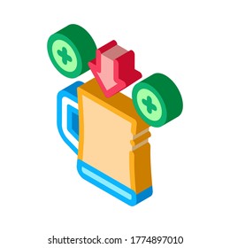 More Beer In Cup Icon Vector. Isometric More Beer In Cup sign. color isolated symbol illustration