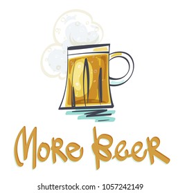 More Beer. Vector illustration isolated on white background