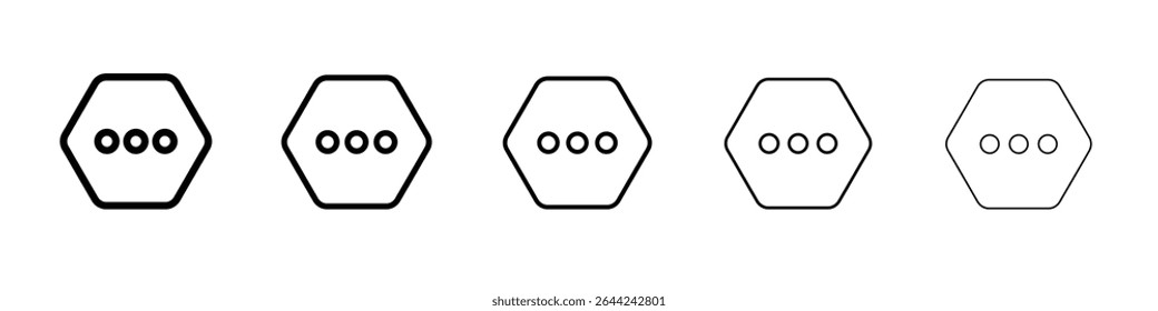 more button icon thin outline logo mark set
