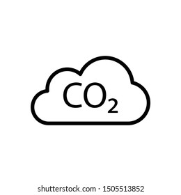 More carbon dioxide leads to less clouds Concept Earth climate Vector, natural ecology Icon