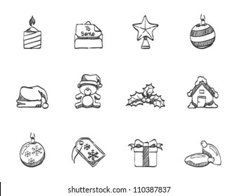 More Christmas icon series in sketch.