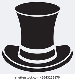 more details and different type top hat silhouette vector art illustration