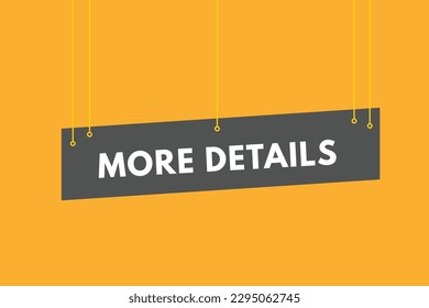 More Details text Button. More Details Sign Icon Label Sticker Web Buttons
