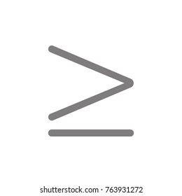 more or equal symbol icon. Web element. Premium quality graphic design. Signs symbols collection, simple icon for websites, web design, mobile app, info graphics on white background