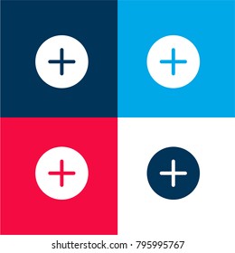 More four color material and minimal icon logo set in red and blue