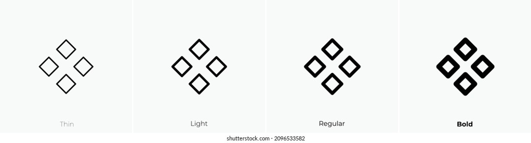 more four icon. Thin, Light Regular And Bold style design isolated on white background
