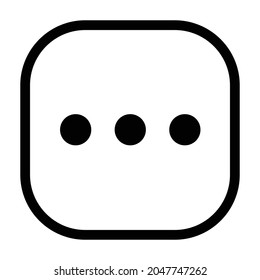 more horizontal Icon. Flat style rounded rectangle isolated on white background. Vector illustration