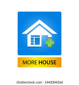 More house stock button. Vector illustration on white background.. vector.