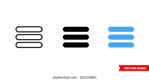 More icon of 3 types: color, black and white, outline. Isolated vector sign symbol.