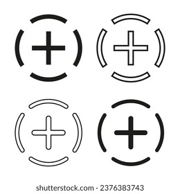 More icon. Read more sign. Plus symbol. Vector illustration. EPS 10.