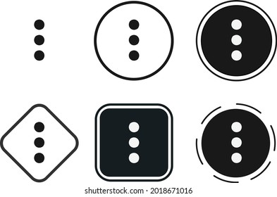 more icon set. Collection of high quality black outline logo for web site design and mobile dark mode apps. Vector illustration on white background