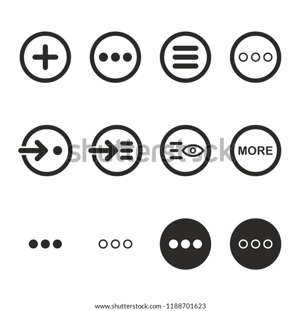 More Icon Set Vector Stock Vector (Royalty Free) 1188701623