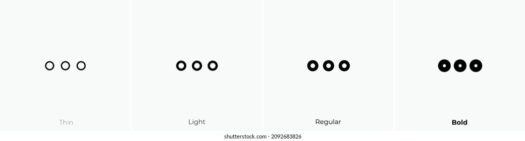 more icon. Thin, Light Regular And Bold style design isolated on white background