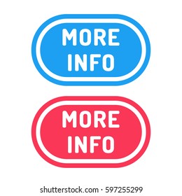 More info. Button icon. Vector illustration on white background.