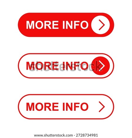 More info buttons icon, More info button for website design. Flat vector illustration design