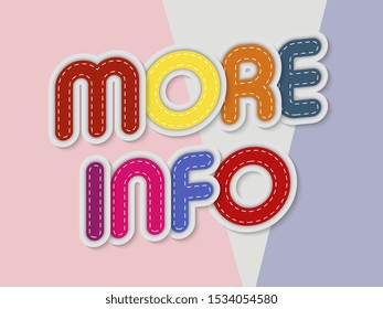 more info letters banner with border stitches