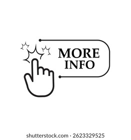 more info sign on white background