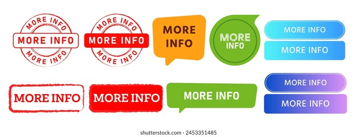 más info estampar la burbuja de voz y el signo de Sitio web de Botón para información de opciones