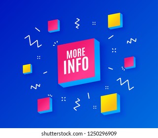 More info symbol. Navigation sign. Read description. Isometric cubes with geometric shapes. Creative shopping banners. Template for design. Vector