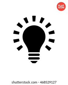 More light of lamp Icon Flat Style Isolated Vector Illustration