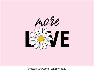 more love daisy flower vector design