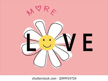 more love message with hand drawn daisy 